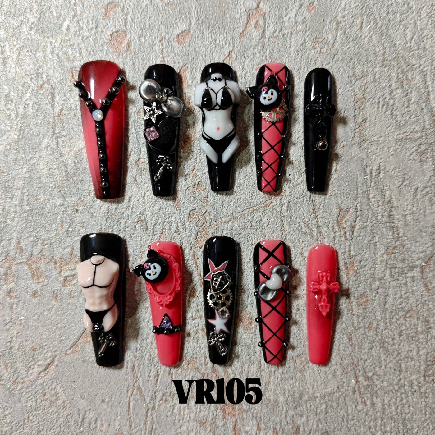 Link 1 (VR101-VR125) Handmade original cool press-on nails