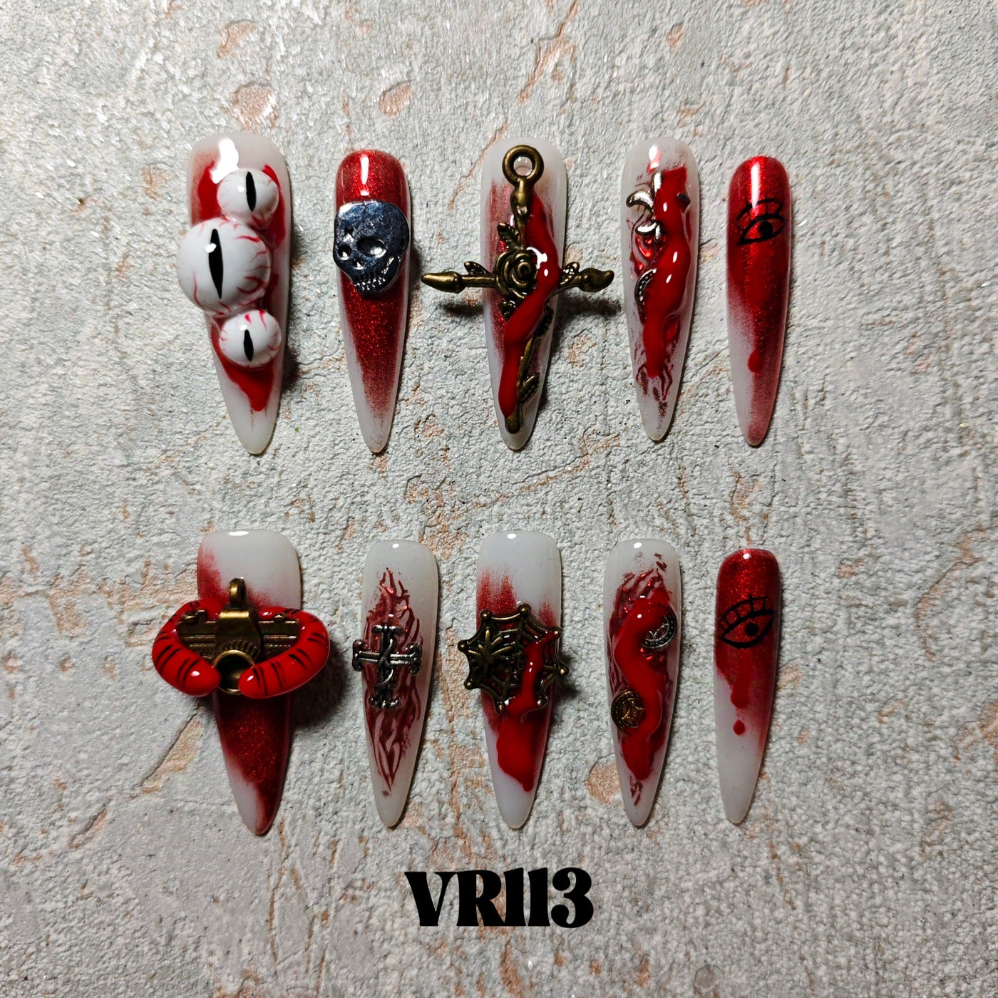 Link 1 (VR101-VR125) Handmade original cool press-on nails