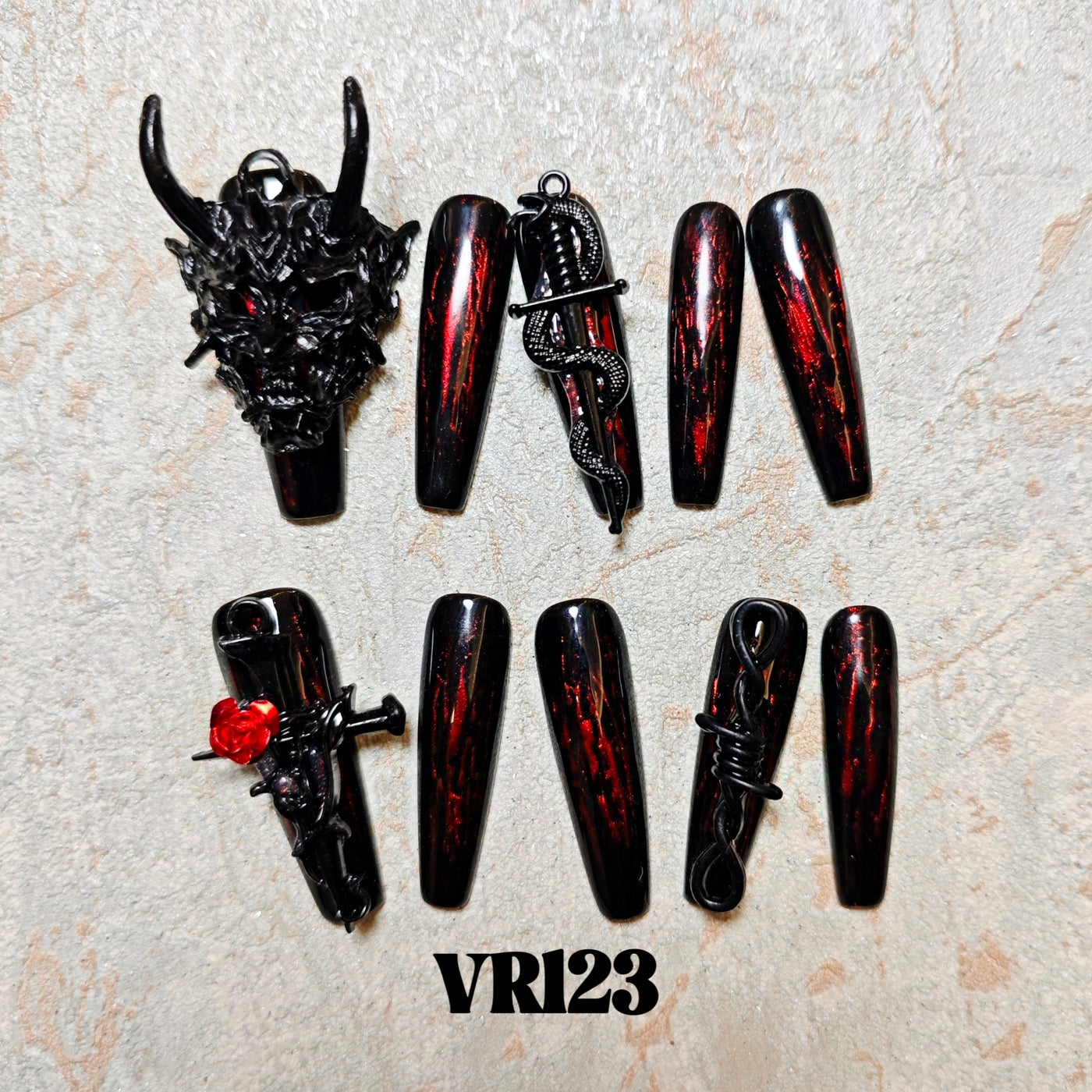 Link 1 (VR101-VR125) Handmade original cool press-on nails