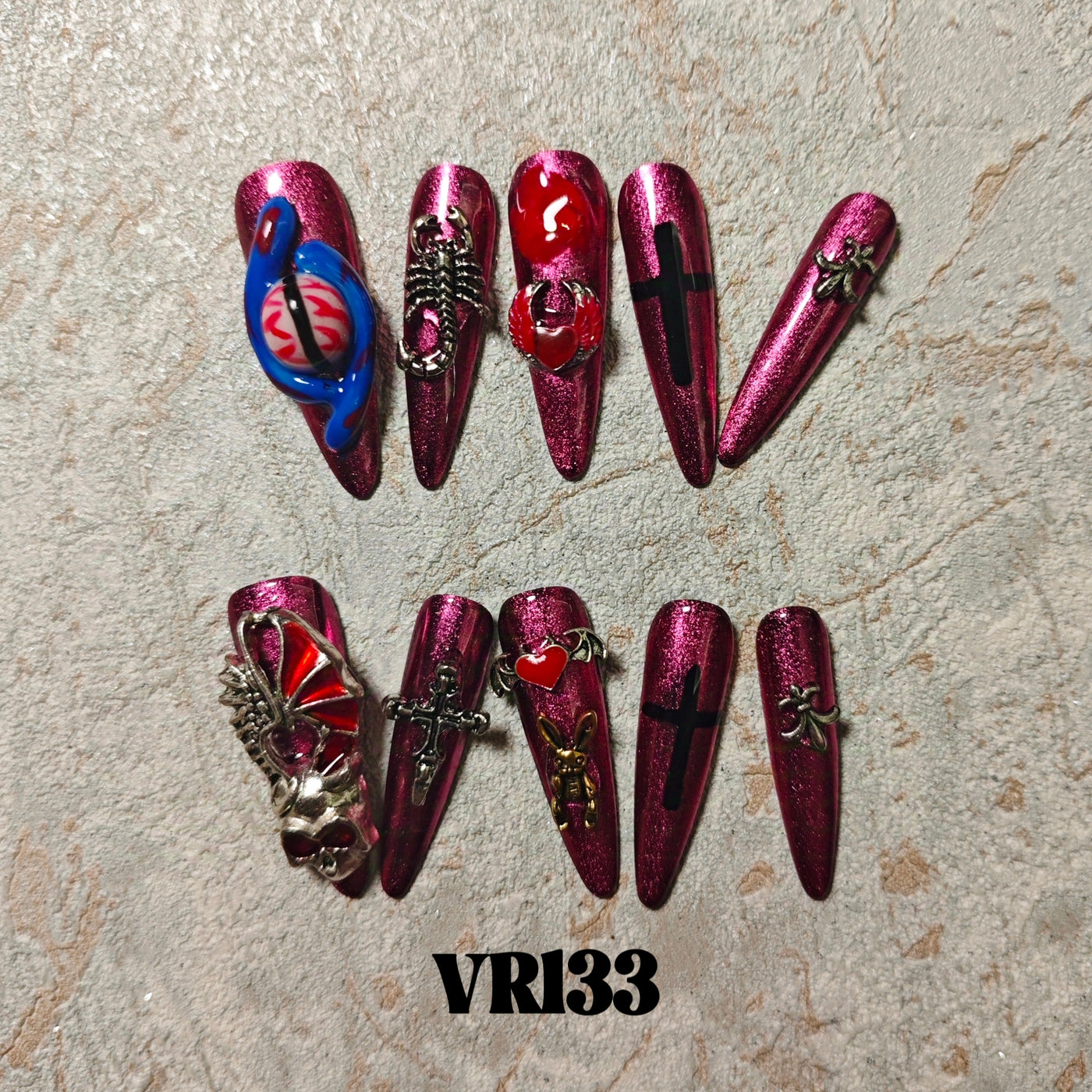 Link 2 (VR126-VR150) Handmade original cool press-on nails