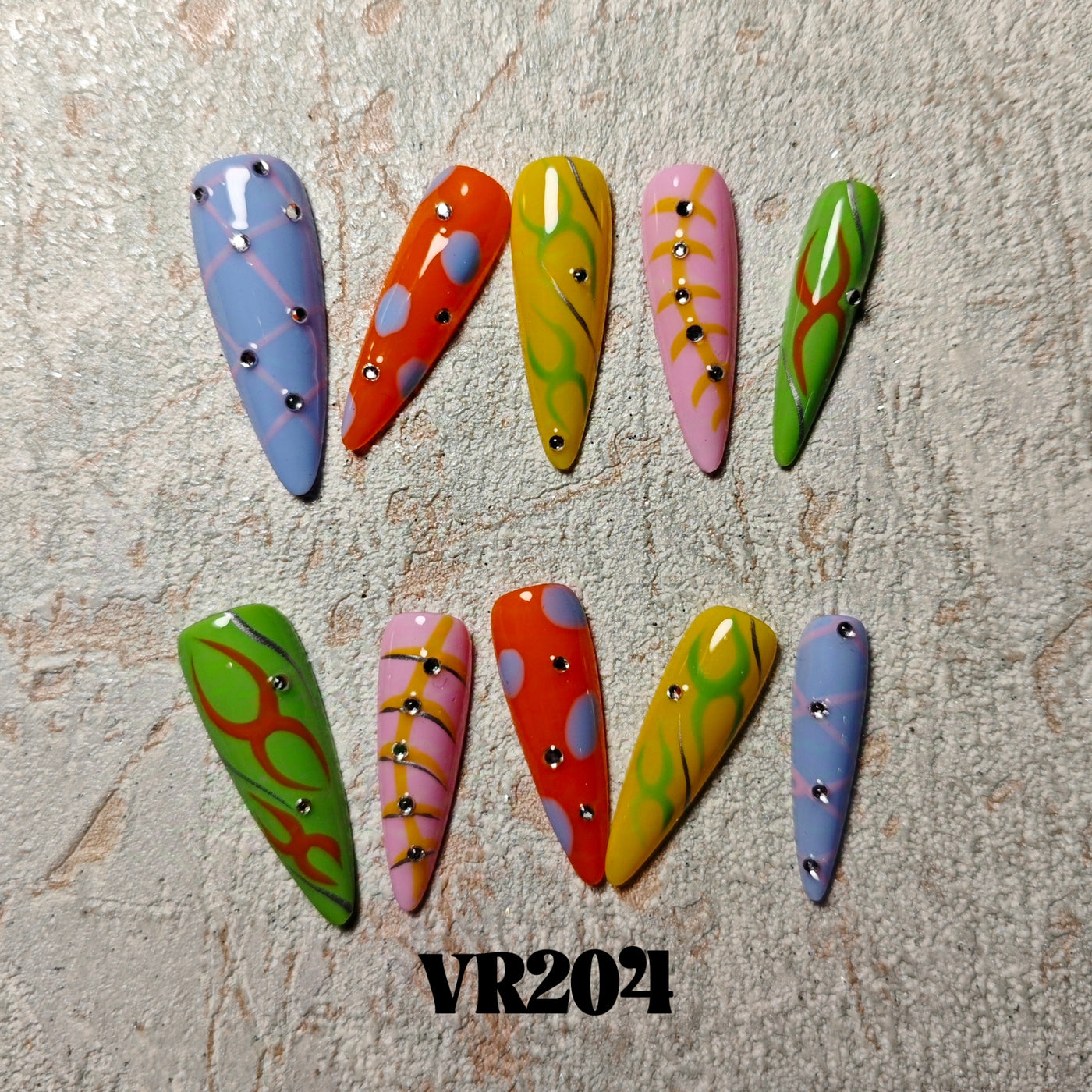 Link 3 (VR201-VR225) Handmade original cool press-on nails