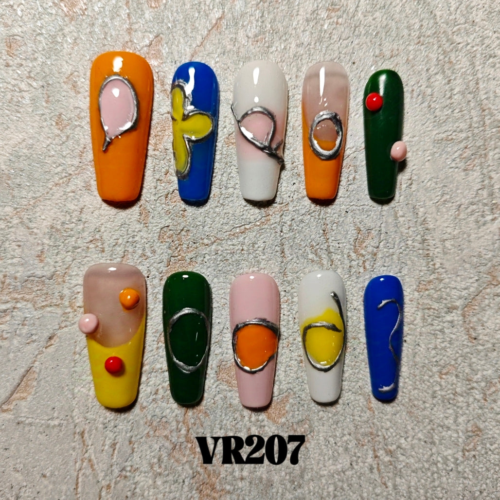 Link 3 (VR201-VR225) Handmade original cool press-on nails