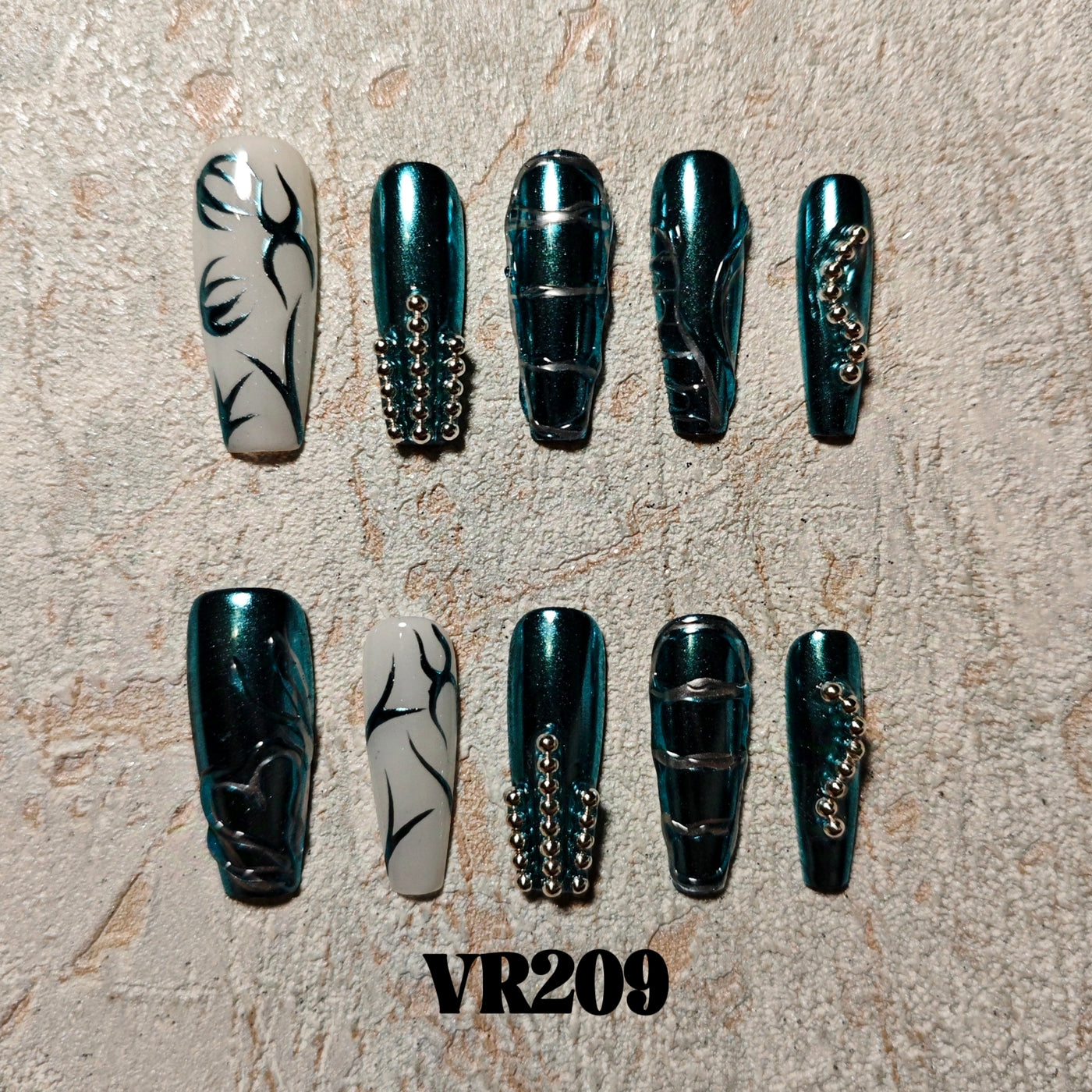 Link 3 (VR201-VR225) Handmade original cool press-on nails