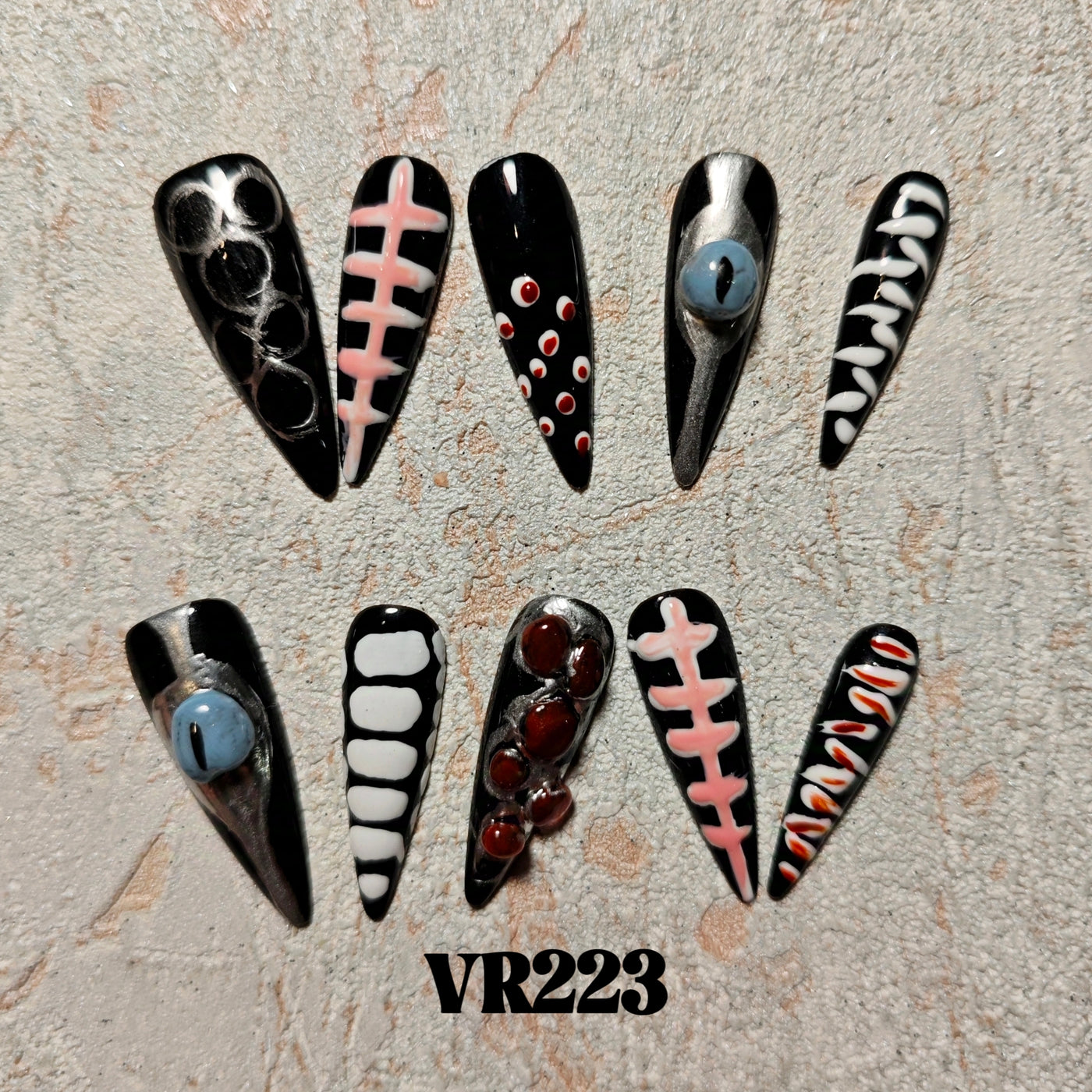 Link 3 (VR201-VR225) Handmade original cool press-on nails