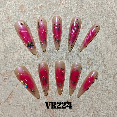 Link 3 (VR201-VR225) Handmade original cool press-on nails