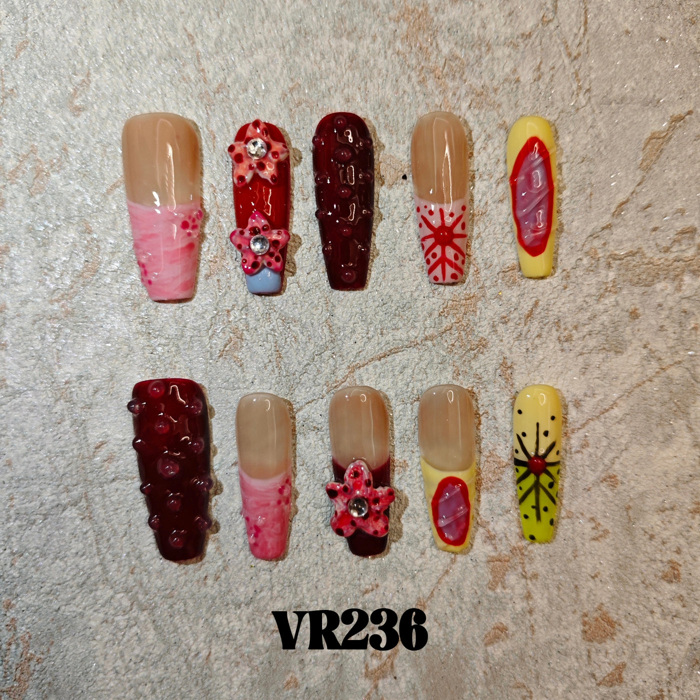 Link 4 (VR226-VR250) Handmade original cool press-on nails