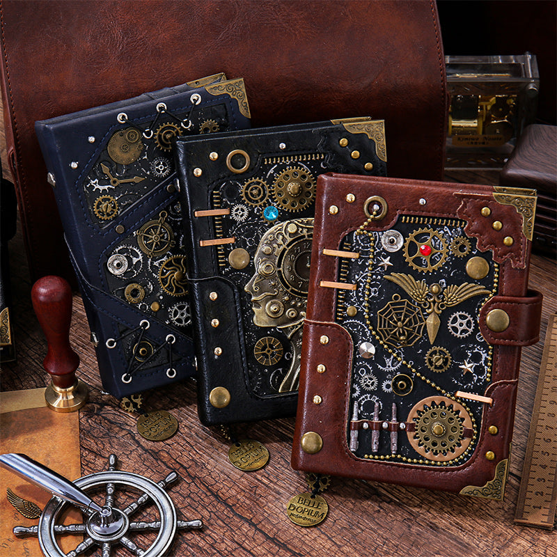 Steampunk Vintage Punk Embossed Magic Notebook Diary A6 Binder Notebook