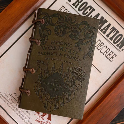 The Marauder's Map Vintage Leather Magic Notebook - Hogwarts Edition