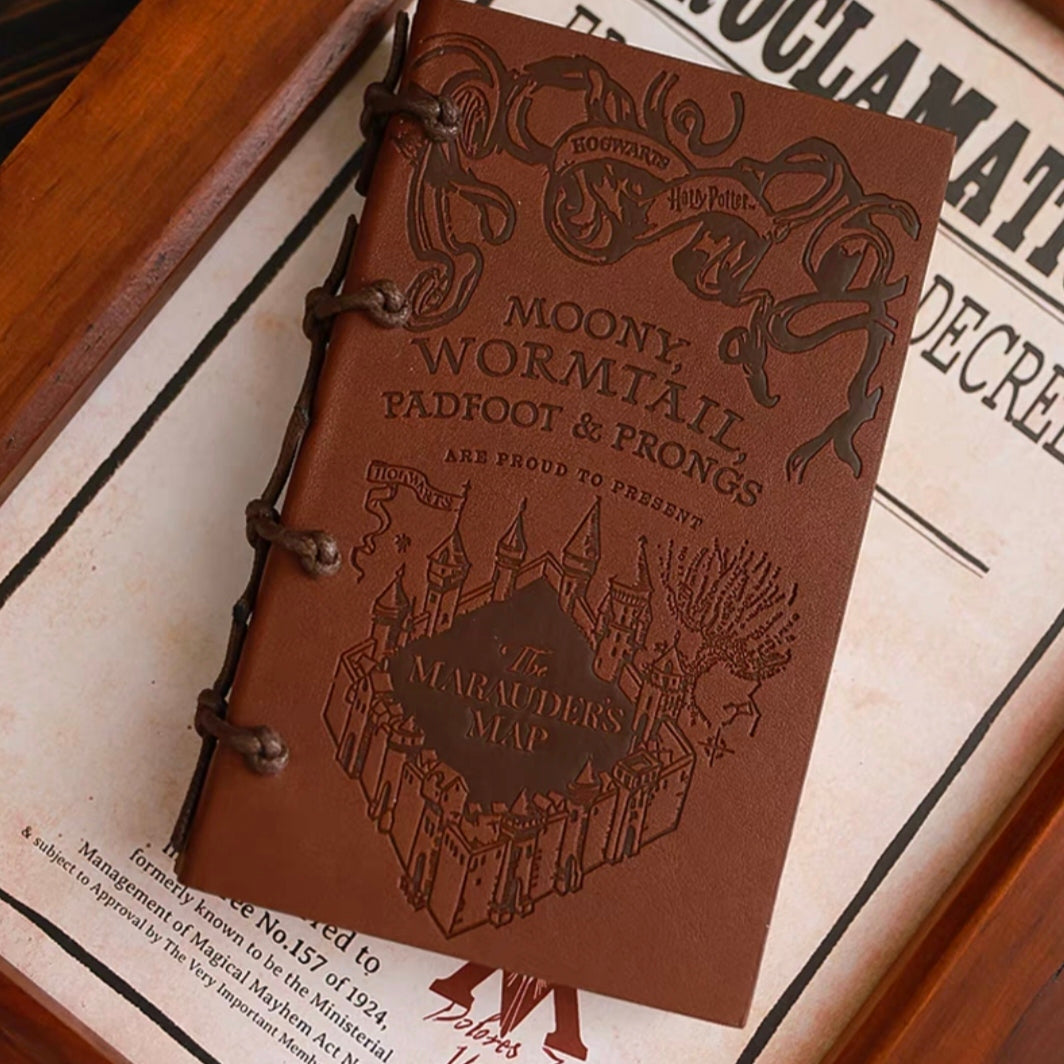 The Marauder's Map Vintage Leather Magic Notebook - Hogwarts Edition