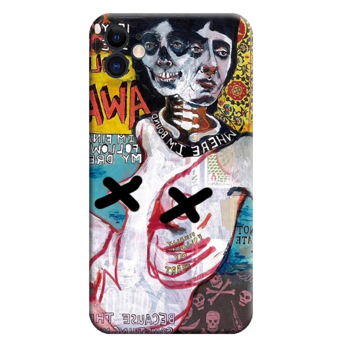 Two-Face Oil Painting Dark Illustration Art Graffiti Hand-painted Custom Phone Case