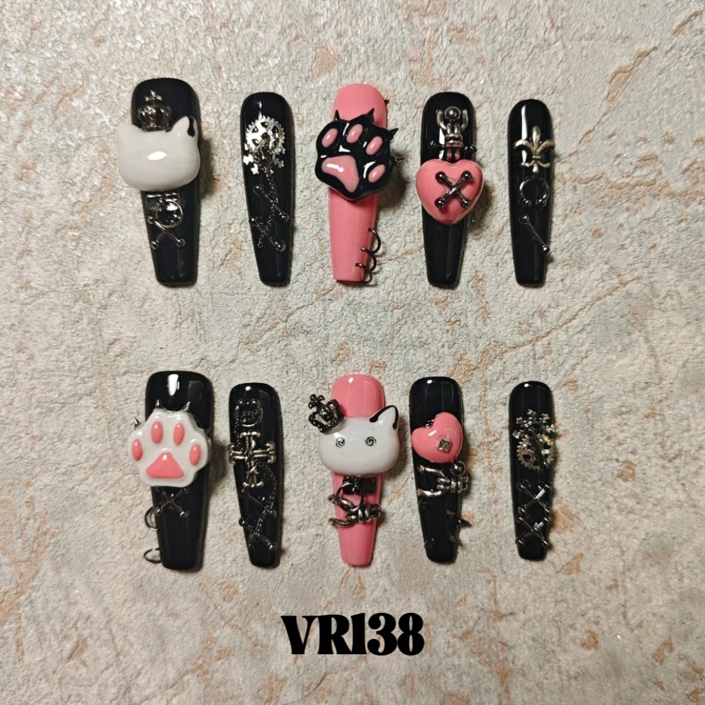 Link 2 (VR126-VR150) Handmade original cool press-on nails