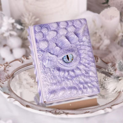 Macaron Purple 3D Handmade Dragon Eye Notebook with Replacement Pack Retro Dragon Eye Notebook Diary Crafts Handmade 3D Relief Dragon Diary High Quality Resin Crafts Desktop Decoration Gift