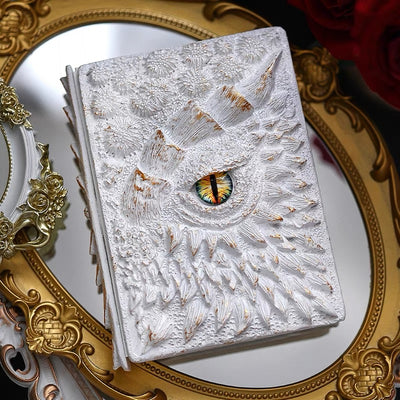 Cuaderno de ojo de dragón hecho a mano en 3D con paquete de repuesto Cuaderno de ojo de dragón retro Manualidades Diario de dragón en relieve 3D hecho a mano Artesanía de resina de alta calidad Regalo de decoración de escritorio