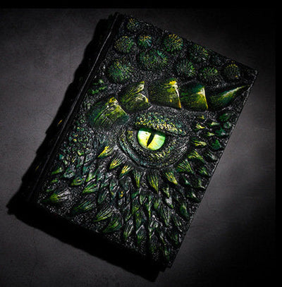 Cuaderno de ojo de dragón hecho a mano en 3D con paquete de repuesto Cuaderno de ojo de dragón retro Manualidades Diario de dragón en relieve 3D hecho a mano Artesanía de resina de alta calidad Regalo de decoración de escritorio