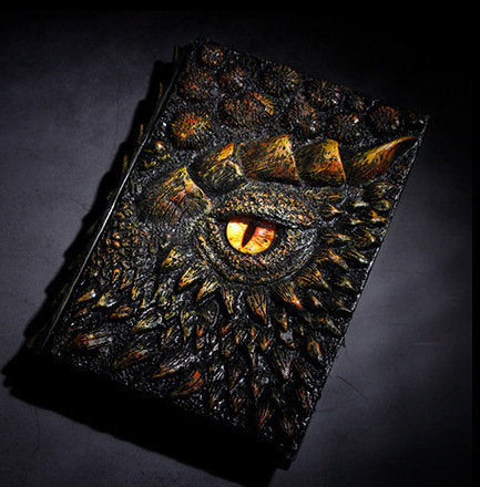 3D Handmade Dragon Eye Notebook with Replacement Pack Retro Dragon Eye Notebook Diary Crafts Handmade 3D Relief Dragon Diary High Quality Resin Crafts Desktop Decoration Gift