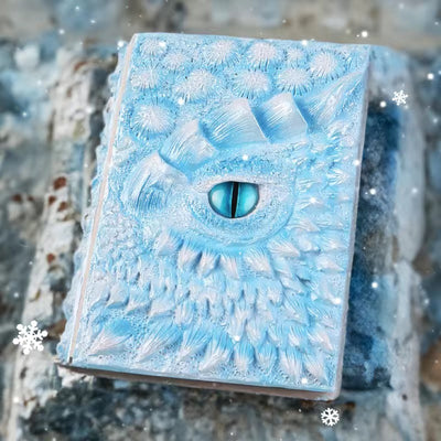 Macaron Blue 3D Handmade Dragon Eye Notebook with Replacement Pack Retro Dragon Eye Notebook Diary Crafts Handmade 3D Relief Dragon Diary High Quality Resin Crafts Desktop Decoration Gift