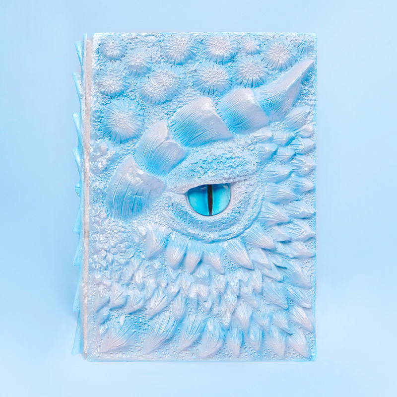 Macaron Blue 3D Handmade Dragon Eye Notebook with Replacement Pack Retro Dragon Eye Notebook Diary Crafts Handmade 3D Relief Dragon Diary High Quality Resin Crafts Desktop Decoration Gift