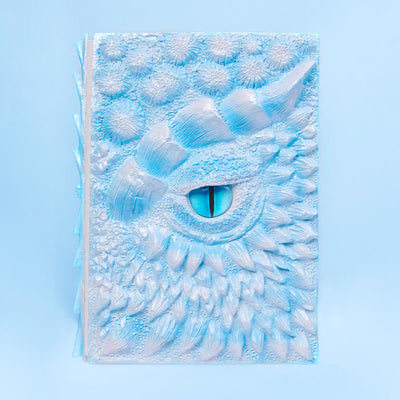 Macaron Blue 3D Handmade Dragon Eye Notebook with Replacement Pack Retro Dragon Eye Notebook Diary Crafts Handmade 3D Relief Dragon Diary High Quality Resin Crafts Desktop Decoration Gift