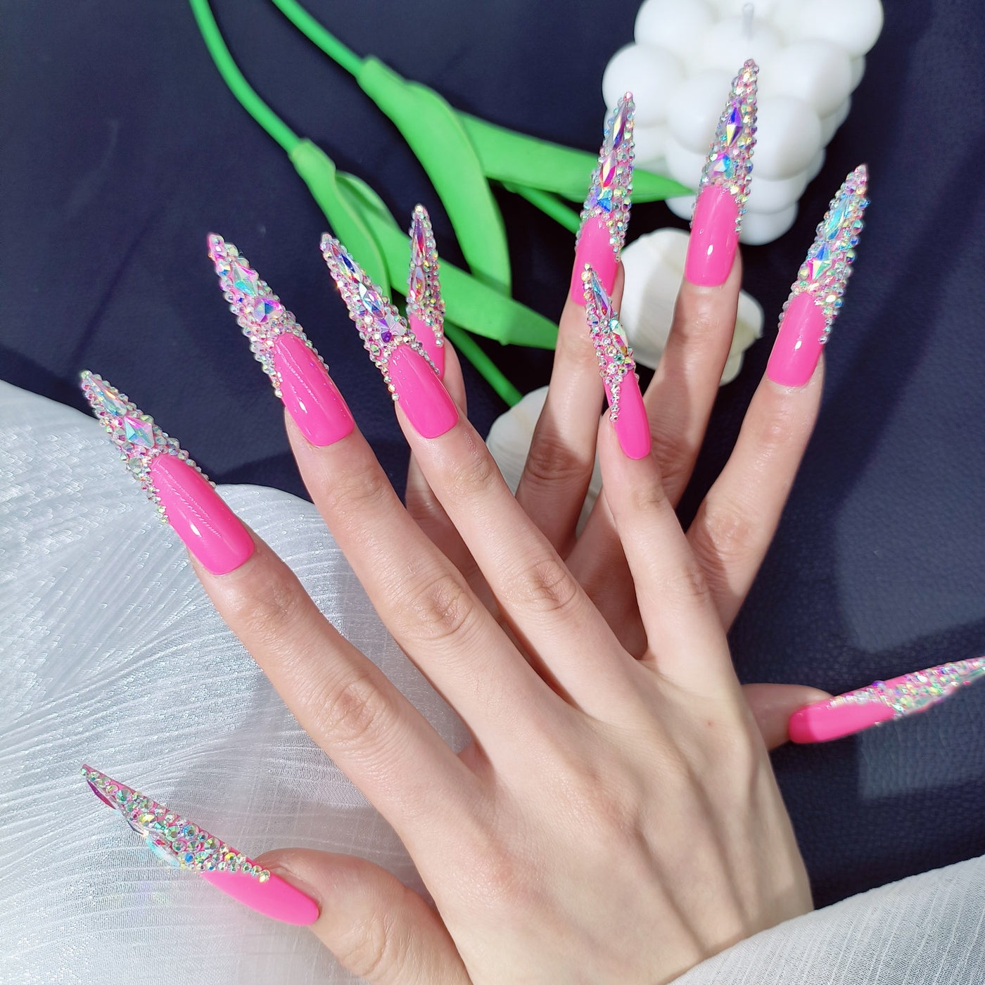 Link 5 (VR501-550) Handmade original cool press-on nails(5 Centimeter)