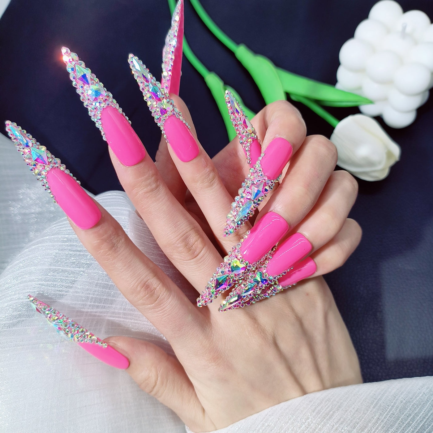 Link 5 (VR501-550) Handmade original cool press-on nails(5 Centimeter)