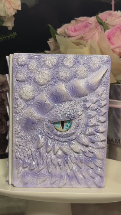 Macaron Purple 3D Handmade Dragon Eye Notebook with Replacement Pack Retro Dragon Eye Notebook Diary Crafts Handmade 3D Relief Dragon Diary High Quality Resin Crafts Desktop Decoration Gift