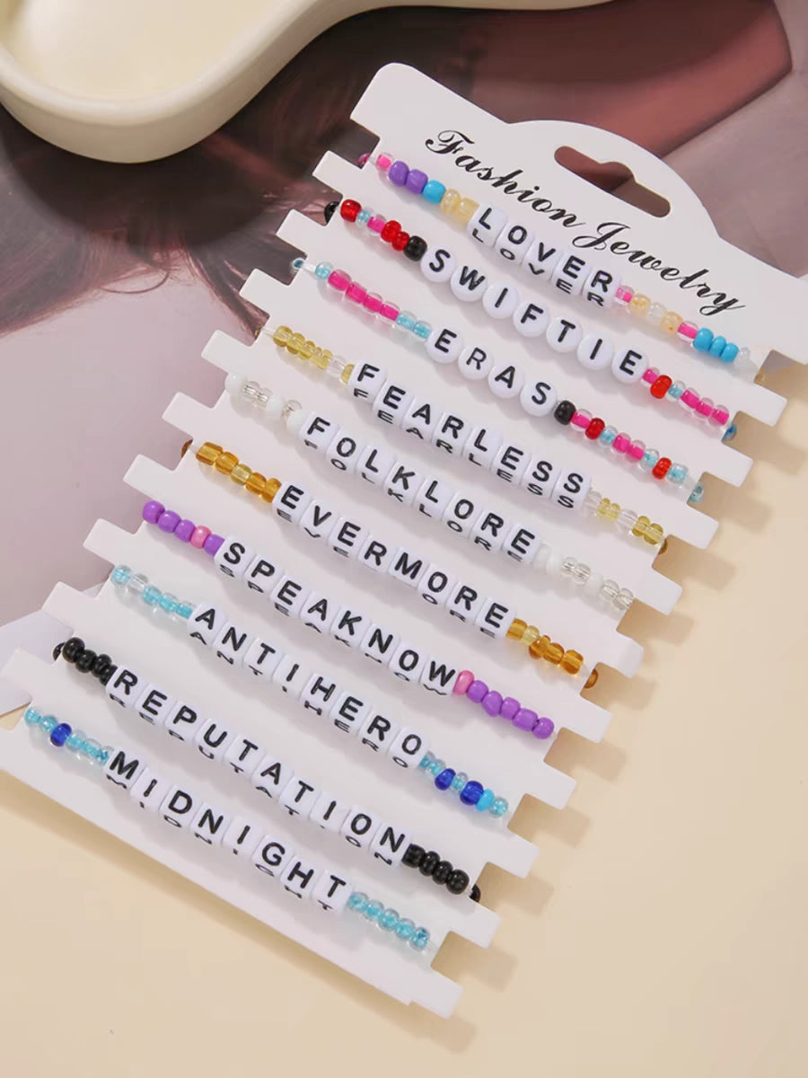 The Taylor Era World Tour Bracelet Bohemian Alphabet Swiftie Bracelet Set of 10