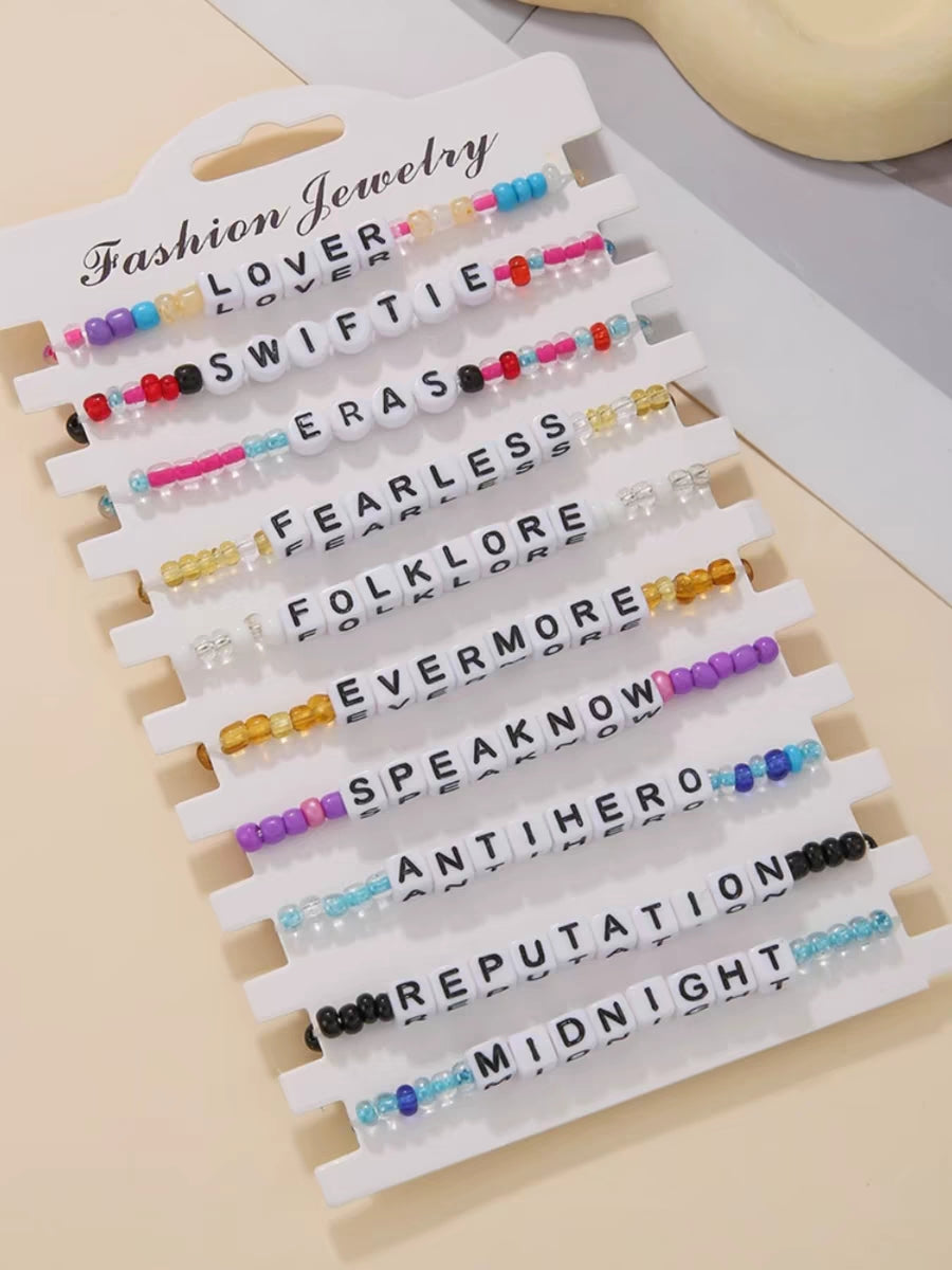 The Taylor Era World Tour Bracelet Bohemian Alphabet Swiftie Bracelet Set of 10